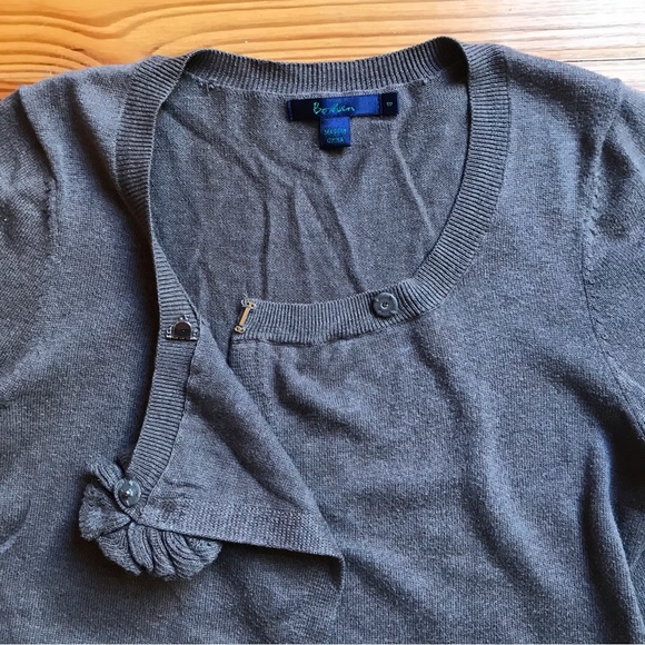 Boden Tan Brown Floral Appliqué Cardigan, EUC, 8 S - Picture 8 of 13